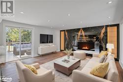 Living room with walk out -virtually staged - 
