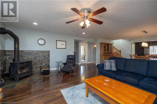 718163 6 Highway, Georgian Bluffs, ON - Indoor Photo Showing Living Room With Fireplace