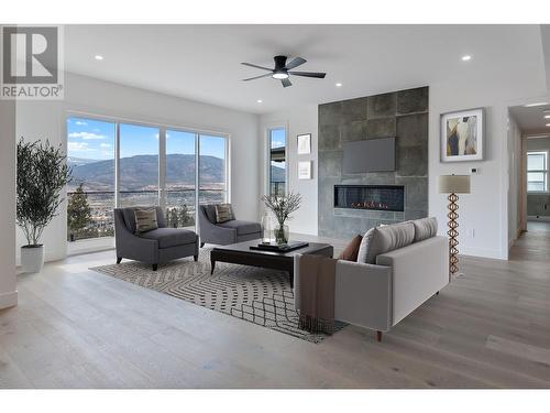 2895 Partridge Drive, Penticton, BC - Indoor Photo Showing Living Room With Fireplace