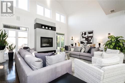 stunning great room - 207 Forler Street, Neustadt, ON - Indoor Photo Showing Living Room With Fireplace