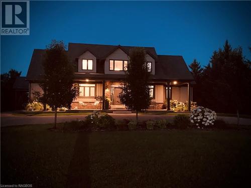 night view of courtyard - 207 Forler Street, Neustadt, ON - Outdoor With Deck Patio Veranda With Exterior