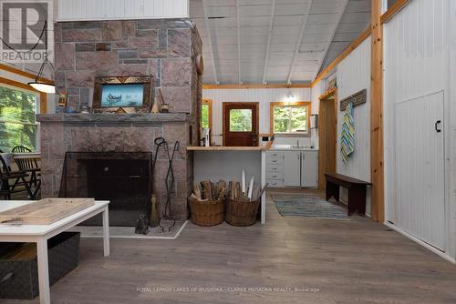 Lot 2 - 1213 Innisfree Road, Muskoka Lakes, ON - Indoor With Fireplace