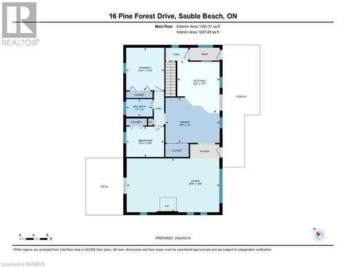 Main Floor Plan - 16 Pine Forest Drive, Sauble Beach, ON - Other