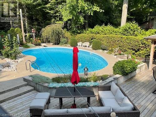 Outdoor Lounge area - 103 Fedy Drive, Sauble Beach North, ON - Outdoor With In Ground Pool With Deck Patio Veranda