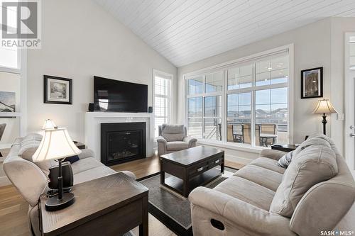 5153 Aviator Crescent, Regina, SK - Indoor Photo Showing Living Room With Fireplace