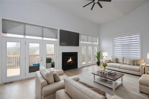 Virtually Staged - 1282 Scenic Drive, Ancaster, ON - Indoor Photo Showing Living Room With Fireplace