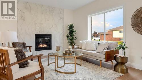 4 Lundy, Amherstburg, ON - Indoor Photo Showing Living Room With Fireplace