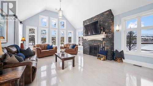 50 Jack Pine Drive, Spaniards Bay, NL - Indoor Photo Showing Living Room With Fireplace