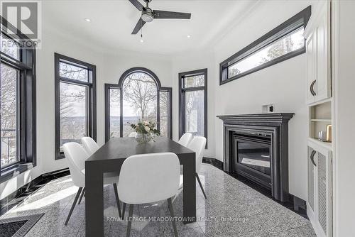 34 Maple Avenue, Hamilton, ON - Indoor Photo Showing Dining Room With Fireplace