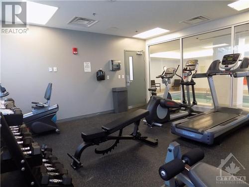 Well equipped gym - 238 Besserer Street Unit#905, Ottawa, ON - Indoor Photo Showing Gym Room