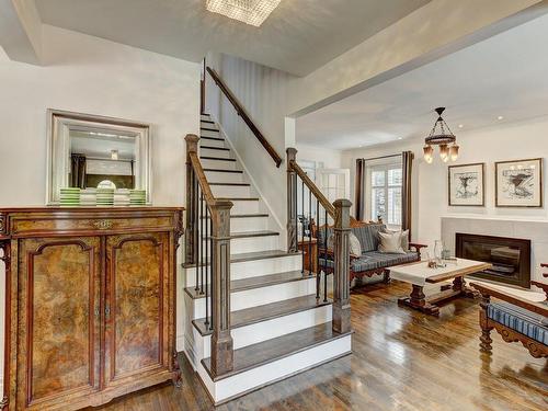 Staircase - 230 Av. Lazard, Mont-Royal, QC - Indoor With Fireplace