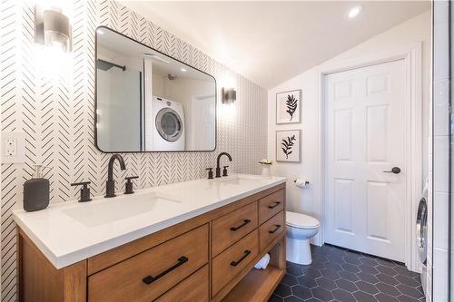 Double Sinks - 593 Beach Boulevard, Hamilton, ON - Indoor Photo Showing Bathroom