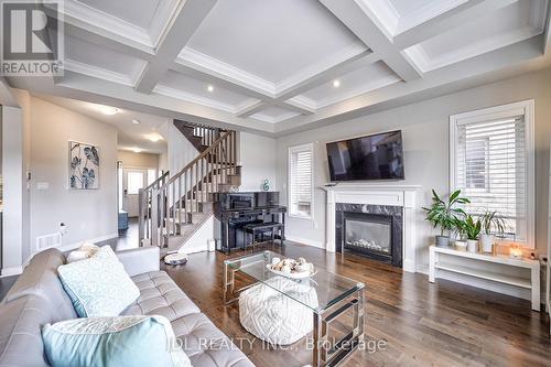 195 Greti Dr, Hamilton, ON - Indoor Photo Showing Living Room With Fireplace