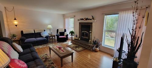 1630 Duthie Street, Kaslo, BC - Indoor Photo Showing Living Room With Fireplace