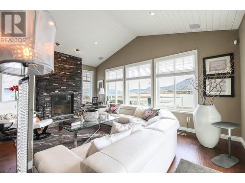 2450 Radio Tower Road Unit# 232, Osoyoos, BC - Indoor Photo Showing Living Room With Fireplace