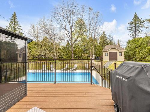 Terrasse - 14 Ch. Du Boisé, Lac-Beauport, QC - Outdoor With Above Ground Pool With Exterior