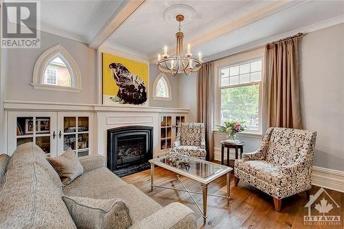 448 Highcroft Avenue, Ottawa, ON - Indoor Photo Showing Living Room With Fireplace