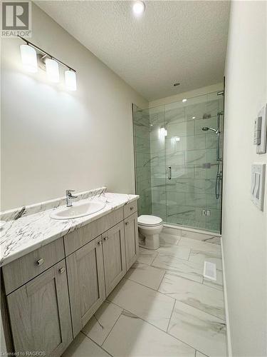 Ensuite bath with tiled shower - 359 Ridge Street, Port Elgin, ON - Indoor Photo Showing Bathroom