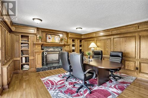 3786 Howard Avenue, Windsor, ON - Indoor Photo Showing Office With Fireplace