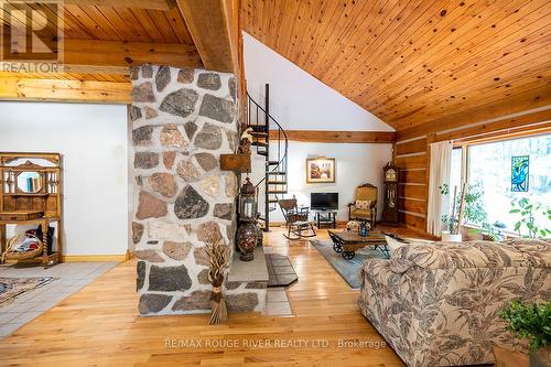 575 Golf Course Rd, Douro-Dummer, ON - Indoor Photo Showing Living Room With Fireplace