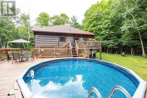 575 Golf Course Rd, Douro-Dummer, ON - Outdoor With Above Ground Pool With Deck Patio Veranda With Backyard