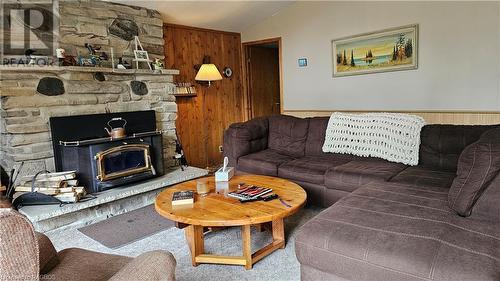 60 Burma Road, Northern Bruce Peninsula, ON - Indoor Photo Showing Living Room With Fireplace