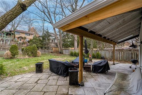 Covered Backyard Patio - 45 Park Street W, Hamilton, ON - Outdoor With Deck Patio Veranda