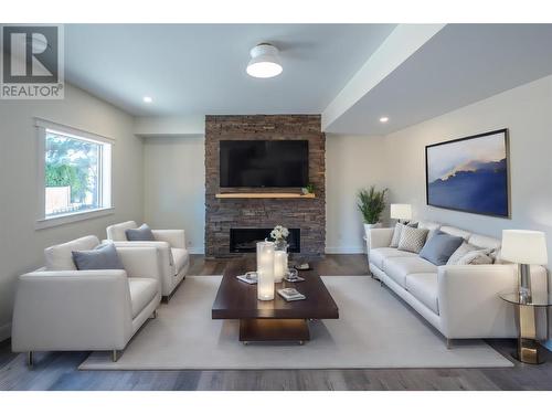 1719 Britton Road, Summerland, BC - Indoor Photo Showing Living Room With Fireplace