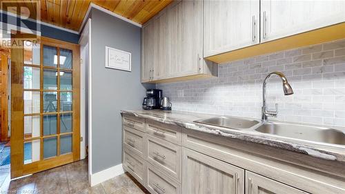 549 Stokes Bay Road, Stokes Bay, ON - Indoor Photo Showing Kitchen With Double Sink
