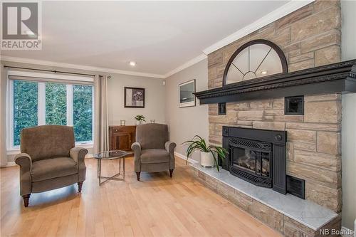 75 Marlborough Drive, Fredericton, NB - Indoor Photo Showing Living Room With Fireplace