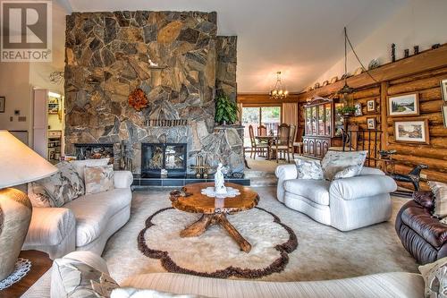 98 Twin Lakes Road, Enderby, BC - Indoor Photo Showing Living Room With Fireplace