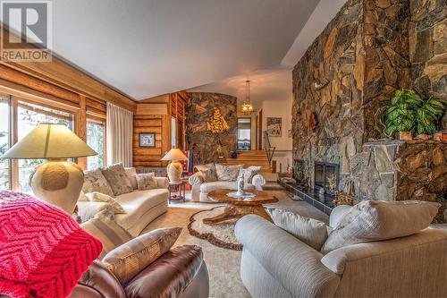 98 Twin Lakes Road, Enderby, BC - Indoor Photo Showing Living Room With Fireplace