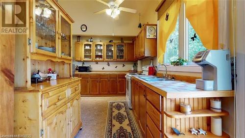 Great size kitchen with lots of cupboards - 7 Purgatory Road, Northern Bruce Peninsula, ON - Indoor Photo Showing Kitchen With Double Sink