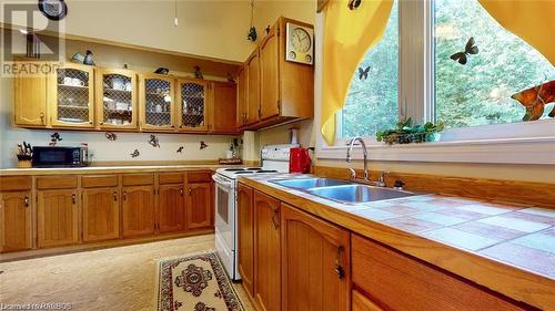 Lots of countertop space! - 7 Purgatory Road, Northern Bruce Peninsula, ON - Indoor Photo Showing Kitchen With Double Sink