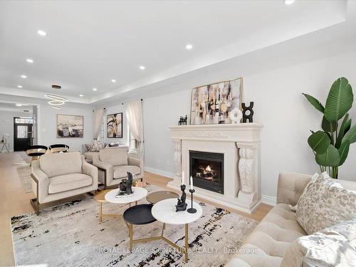 143 Queen Filomena Ave, Vaughan, ON - Indoor Photo Showing Living Room With Fireplace