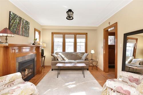 3 Mountain Avenue, Hamilton, ON - Indoor Photo Showing Living Room With Fireplace