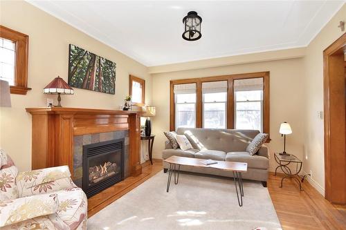 3 Mountain Avenue, Hamilton, ON - Indoor Photo Showing Living Room With Fireplace