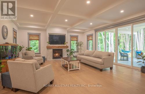 228 Riverside Dr, Kawartha Lakes, ON - Indoor Photo Showing Living Room With Fireplace