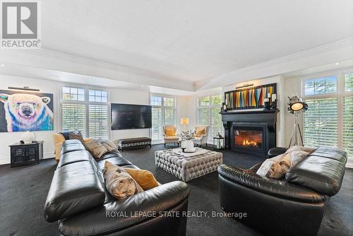 1467 Book Road W, Hamilton, ON - Indoor Photo Showing Living Room With Fireplace