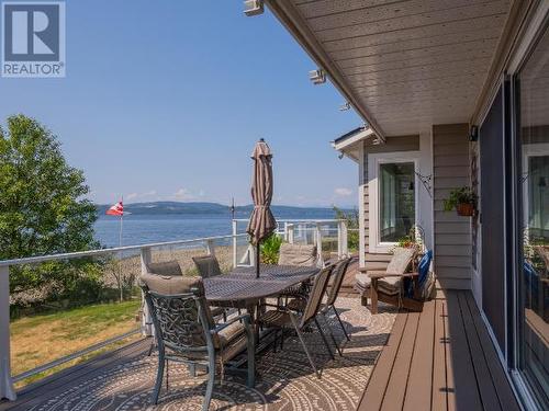 8745 Patricia Road, Powell River, BC - Outdoor With Body Of Water With Deck Patio Veranda With Exterior
