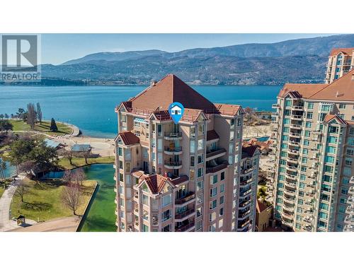 1160 Sunset Drive Unit# 1702, Kelowna, BC - Outdoor With Body Of Water With Facade