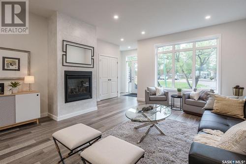 1334 Colony Street, Saskatoon, SK - Indoor Photo Showing Living Room With Fireplace