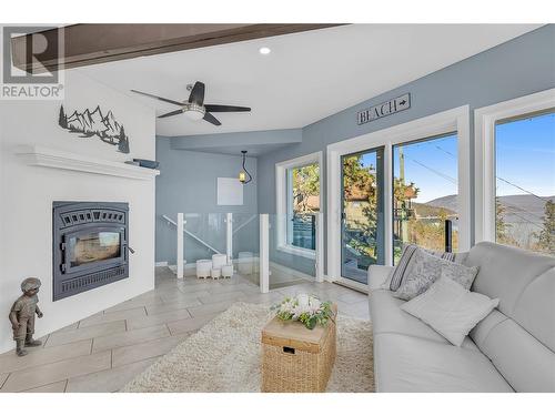 9384 Hodges Road, Vernon, BC - Indoor Photo Showing Living Room With Fireplace