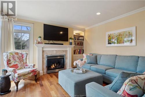 9 Mayfair Crt, Riverview, NB - Indoor Photo Showing Living Room With Fireplace