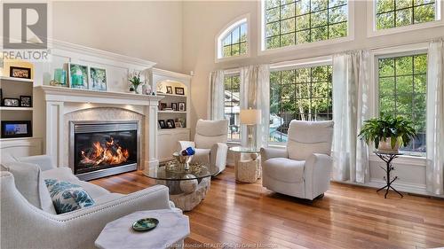 9 Mayfair Crt, Riverview, NB - Indoor Photo Showing Living Room With Fireplace