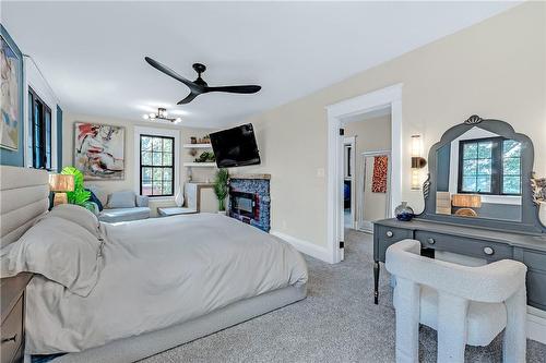 2041 Caroline Street, Burlington, ON - Indoor Photo Showing Bedroom With Fireplace