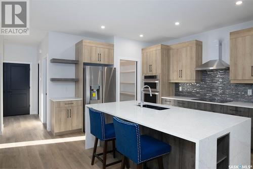 124 Durham Drive, Regina, SK - Indoor Photo Showing Kitchen With Double Sink