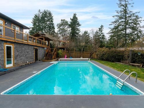 1323 Cherry Point Rd, Cowichan Bay, BC - Outdoor With In Ground Pool With Deck Patio Veranda With Backyard