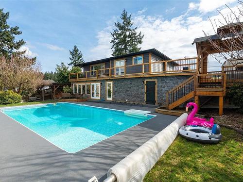 1323 Cherry Point Rd, Cowichan Bay, BC - Outdoor With In Ground Pool With Deck Patio Veranda