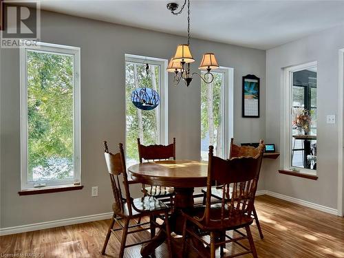 Open dining area with plenty of windows as well. - 41 Water Street, South Bruce Peninsula, ON - Indoor Photo Showing Dining Room